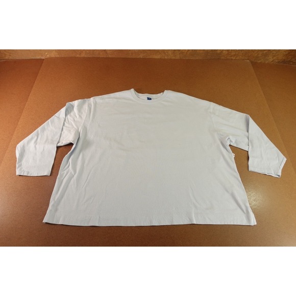 Old Navy Tops - Old Navy Womens 3X Light Blue Oversized Crew Neck Long Sleeve Vintage Tee NWT